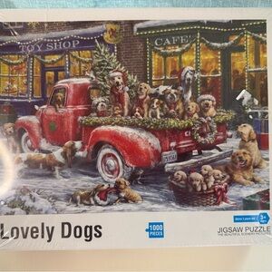 Lovely Dogs Jigsaw Puzzle - Red Truck Scene